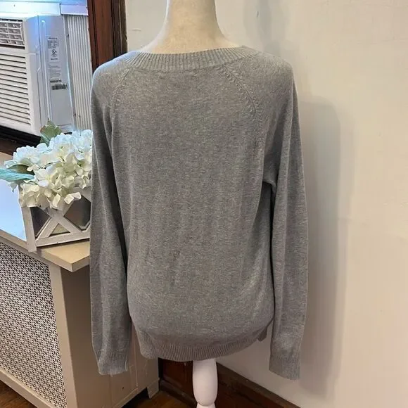 Rebecca Minkoff cotton long sleeve gray “heartbreaker” sweater Size XS EUC - Picture 7 of 10